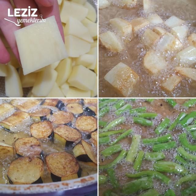 Fırında Nefis Kuşbaşılı Patates Ve Patlıcan Yemeği (Kızartarak)