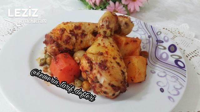 Fırın Torbasında Yumuşacık Sebzeli Tavuk Baget