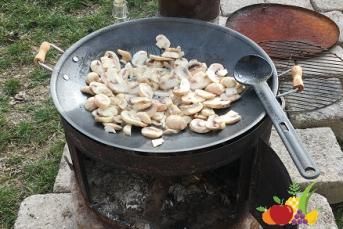 Açık Havada Saç Üzerinde Tavuk Sote Tarifi