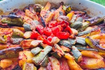 Fırında Karışık Sebze Kızartma