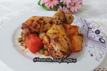 Fırın Torbasında Yumuşacık Sebzeli Tavuk Baget