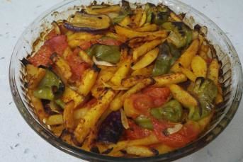 Fırında Kızartma (Domates, Biber Patlıcan)