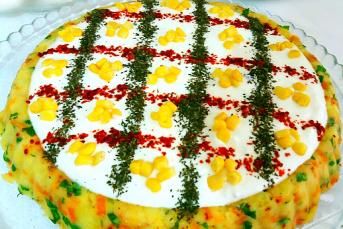 Tart Kalıbında Yoğurtlu Patates Salatası