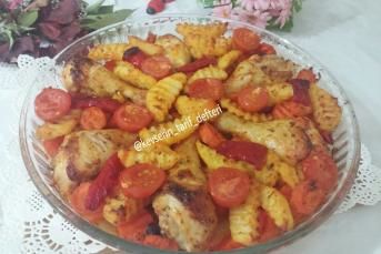 Soslu Patatesli Tavuk Bagetler