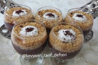 Tarçınlı Kadayıflı Pudingli Kuplar