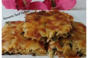 Fırında Erişteli Kaşarlı Ispanak (Börek Tadında)