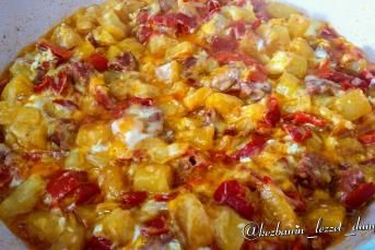 Kahvaltılık Biberli, Sucuklu Patates Kavurması