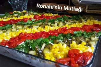 Yoğurtlu Tavuklu Garnitürlü Etimek Salatası