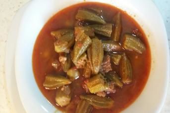 Kuşbaşı Etli Taze Bamya Yemeği