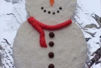 Bal Kabaklı Kardan Adam Pastası