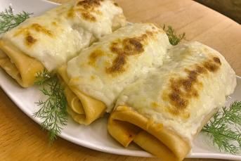 Beşamel Soslu, Tavuklu Ve Mantarlı Krep