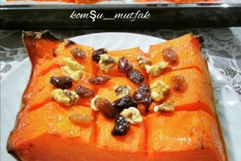 Fırında Ballı Cevizli Kabak