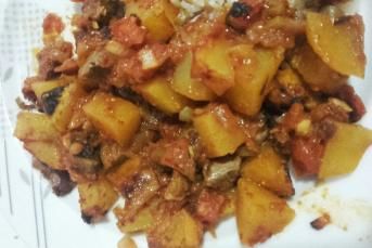 Fırında Kuşbaşı Etli Patates