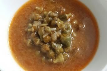 Kuşbaşılı Kuru Bamya Çorbası