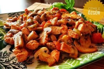 Diyet Tavuklu Mantar Sote