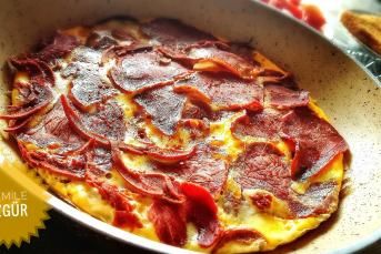 Diyet Pastırmalı Yumurta