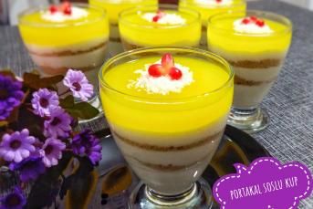 Portakal Soslu Muhallebili Kup