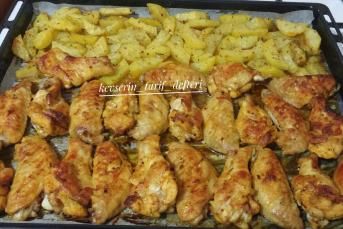Fırında Ballı Tavuk Kanat Patates