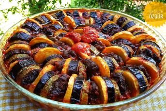 Fırında Kabaklı Patlıcanlı Köfte
