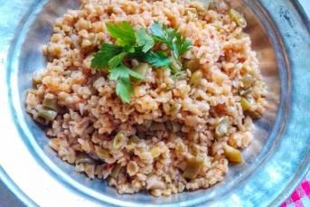 Taze Fasulyeli Firik Pilavı