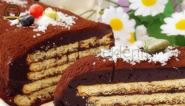 Çikolatalı Bisküvili Soğuk Pasta Leziz Yemeklerim