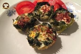 Muffin Kalıbında  Yumurtalı Ispanak