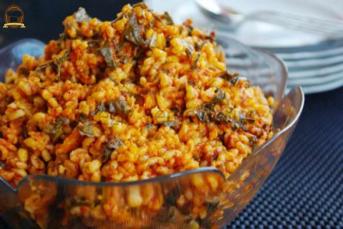 Patlıcanlı Bulgur Pilavı