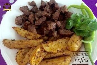 Baharatlı Elma Dilimi Patates Ve Et Kavurma