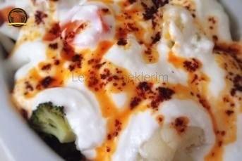 Buharda Yoğurtlu Karnabahar Brokoli Salatası