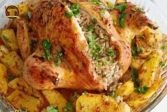 Fırında İç Pilavlı Tavuk Yemeği