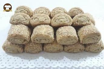 Tahinli Cevizli Rulo Kurabiye