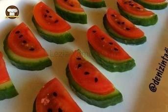 Karpuz Dilimi Görüntülü Salatalık Domates