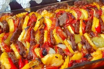 Fırında Köfteli Patates Dizmesi