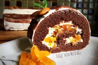 Kayısılı Bademli Rulo Pasta