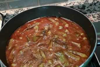 Kavurmalı Nar Eksili Bamya