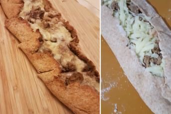 Tam Buğday Unlu Kavurmalı Kaşarlı Pide